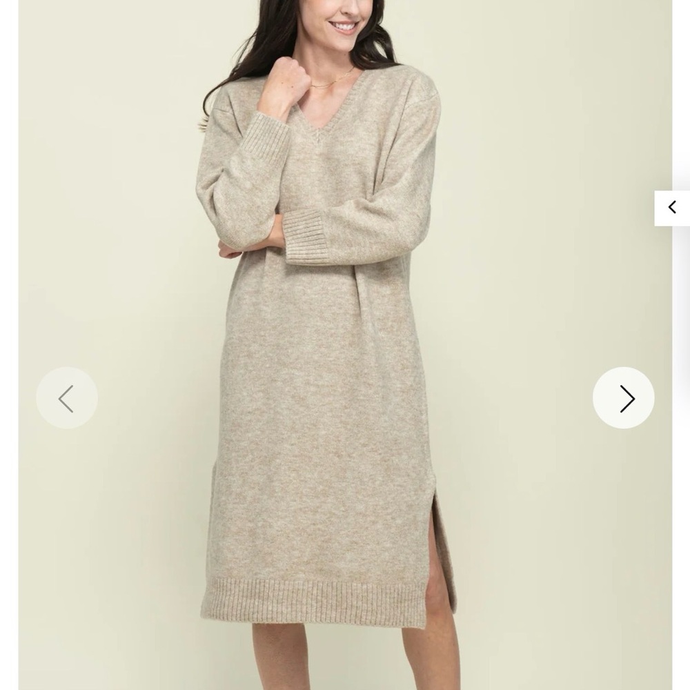 ORB Cognac brown sweater dress